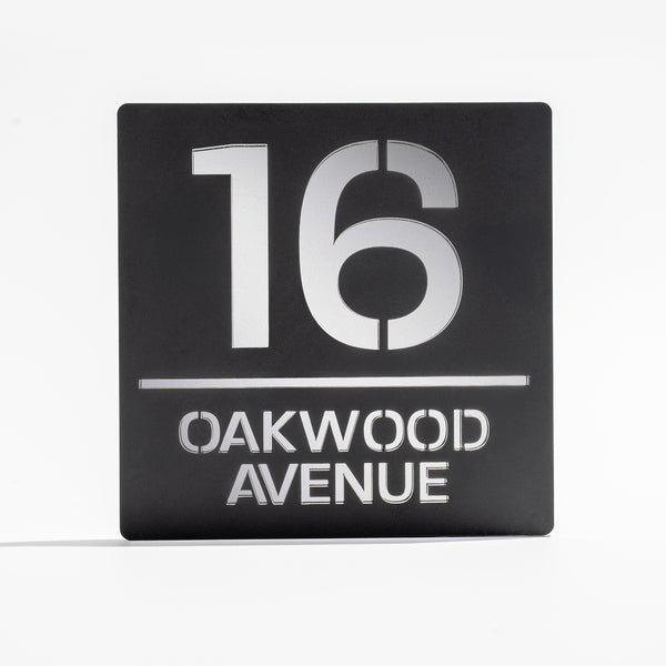 Metallic House Sign (Matt Black)