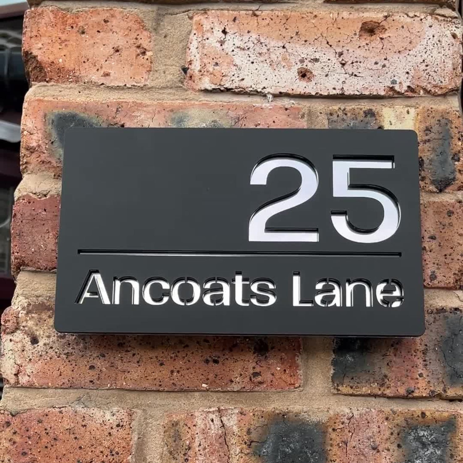 Modern House Sign (Matt Black)