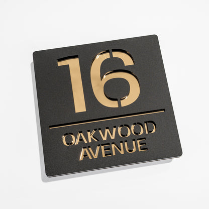 Metallic House Sign (Matt Black)