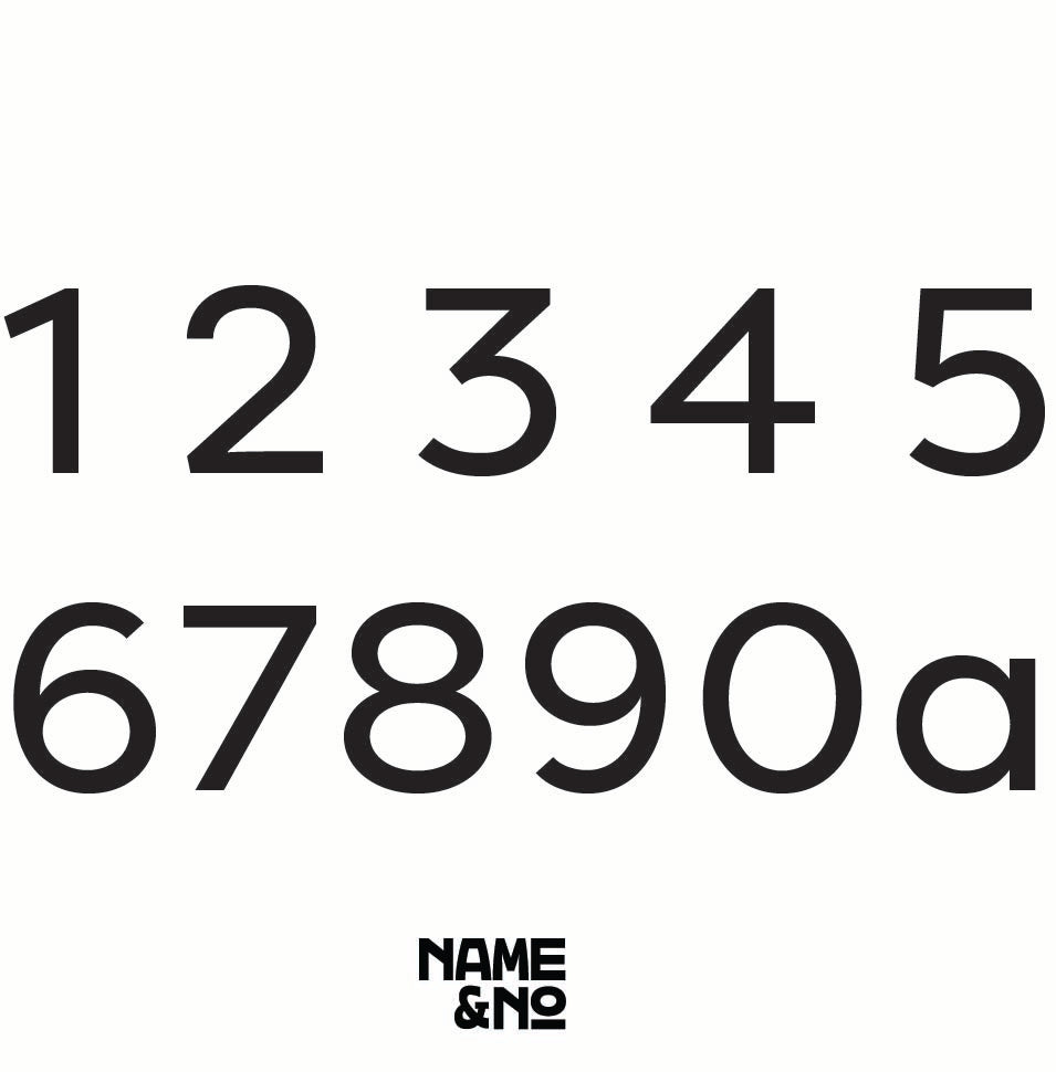 Matt black stick on house numbers shown in range – modern acrylic individual digits