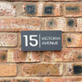 Matt grey rectangle stick on house sign – modern acrylic design