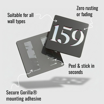 Stick On Door Number Sign (Matt Grey)